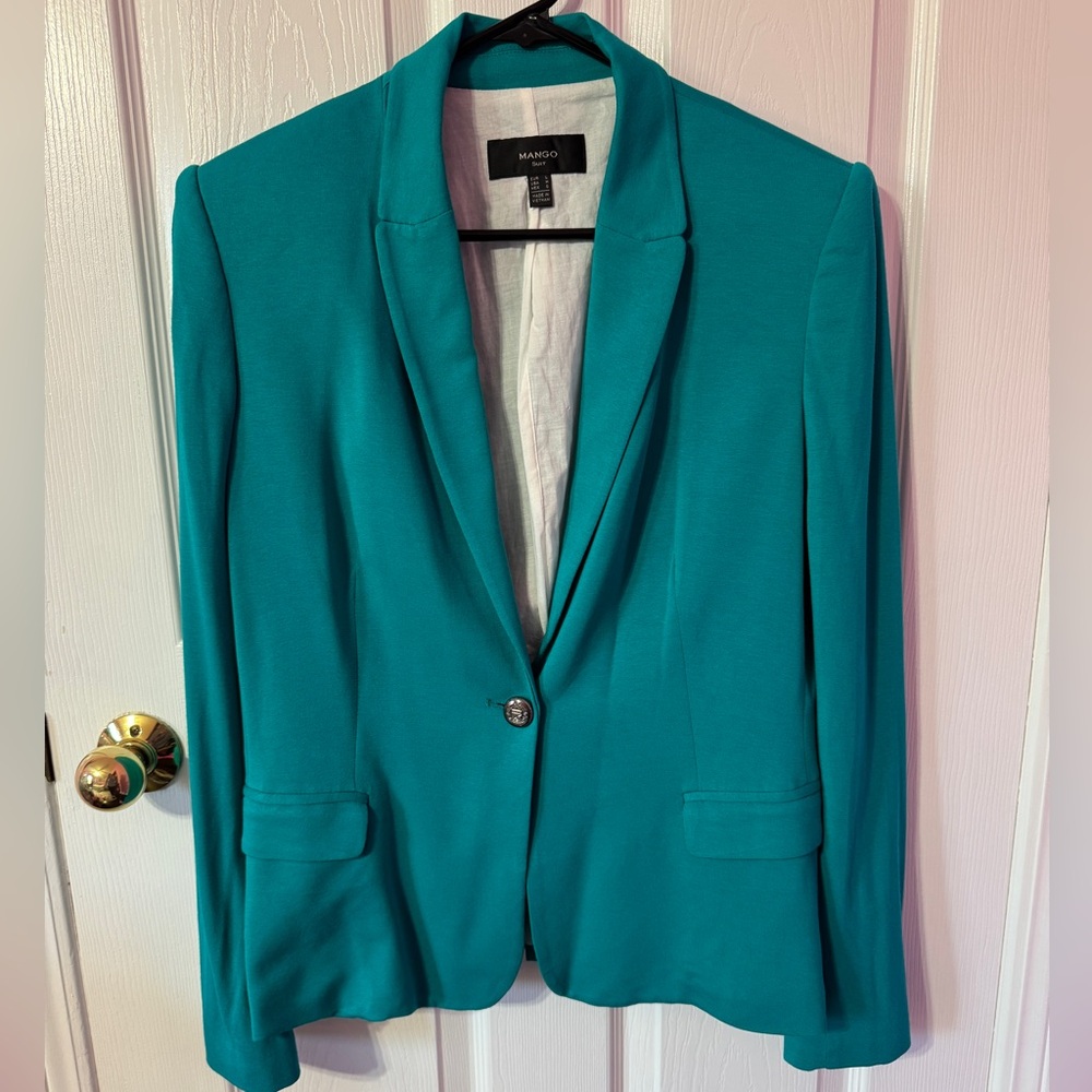 Mango Vibrant Teal Blazer